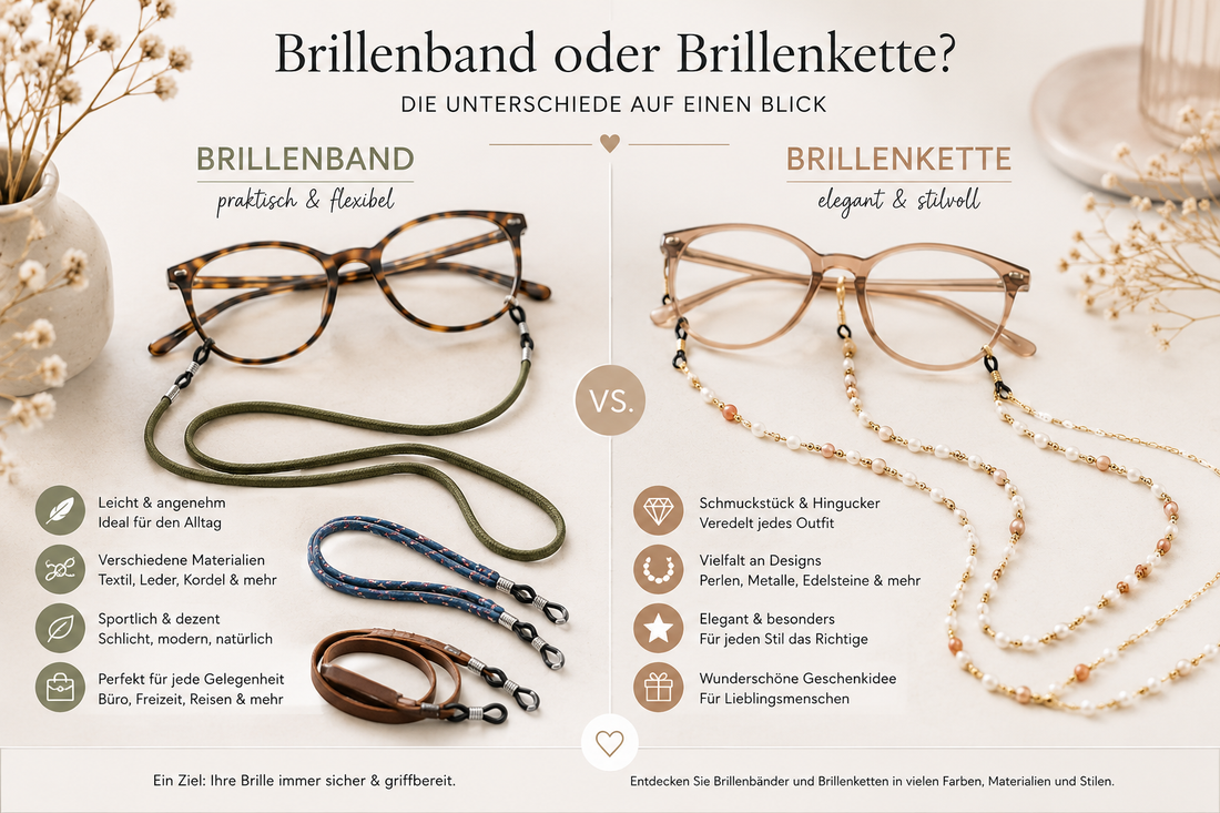 Brillenband oder Brillenkette – was ist der Unterschied?