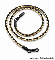 Brillenkette - Brillenband aus geflochtenem Leder "schwarz-natur"