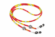 Brillenkette aus Rocailles & Metallperlen – Bunt
