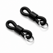 Premium glasses chain loops – black with silver-tone eyelets
