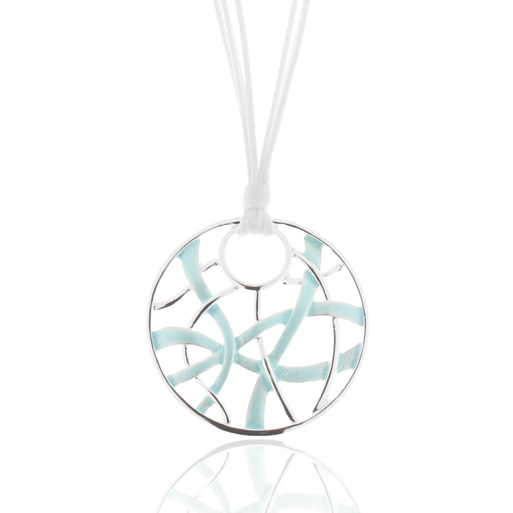 %Collier - Halskette versilbert "blau"