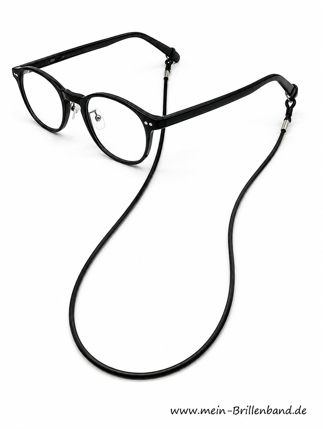 Leder-Brillenband – Schwarz