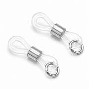 Embouts Premium pour lunettes – Transparent et argenté avec œillet