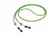 Brillenkette aus Metallperlen & Glasperlen – Grün