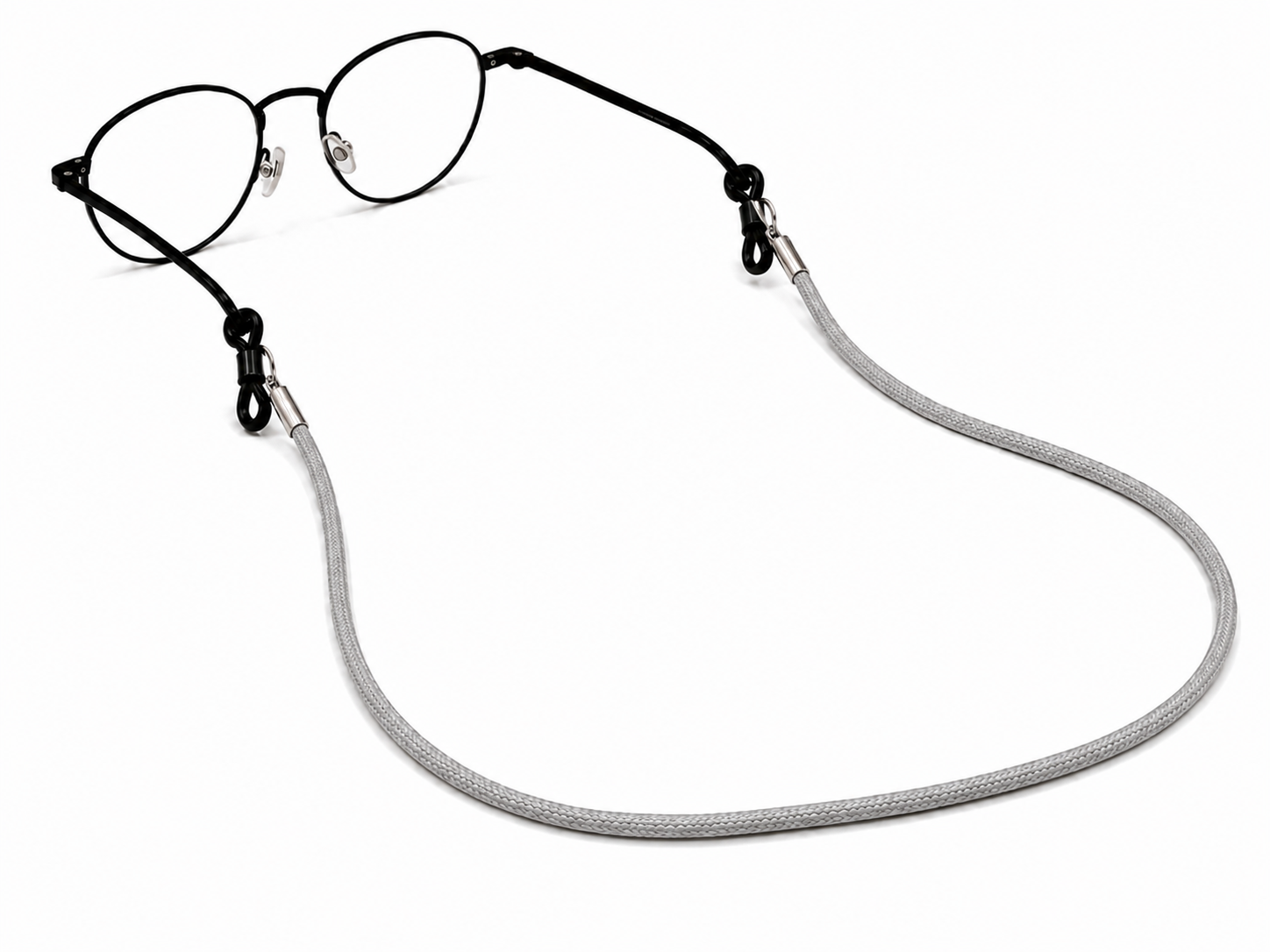 Waxed faux leather glasses strap – grey