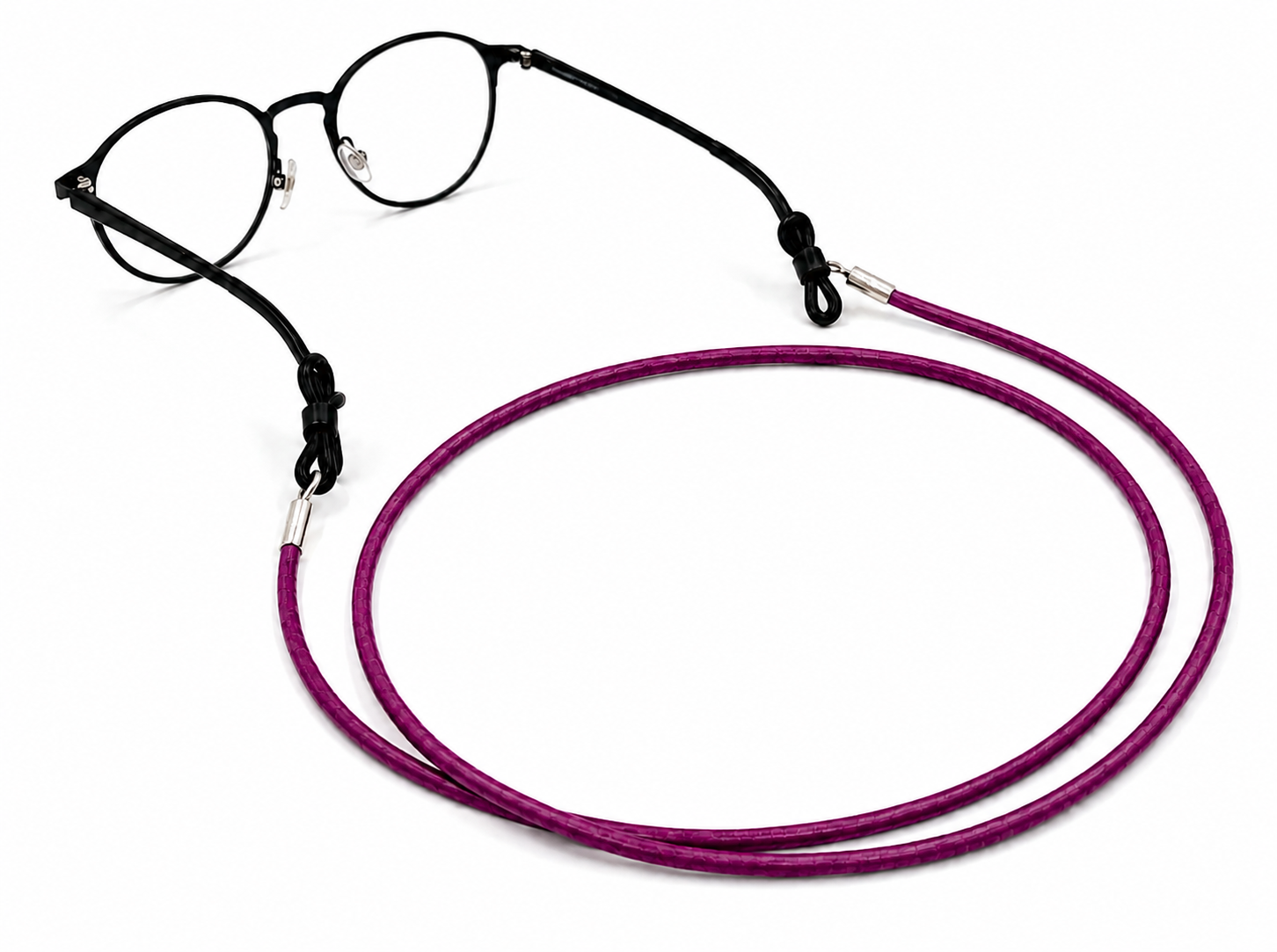 Cordon à lunettes en cuir – Rose