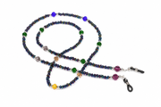 Brillenkette aus Schmetterlingsperlen & Glasschliffperlen – Lila