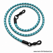 Brillenkette - Brillenband aus geflochtenem Leder "grün-blau"