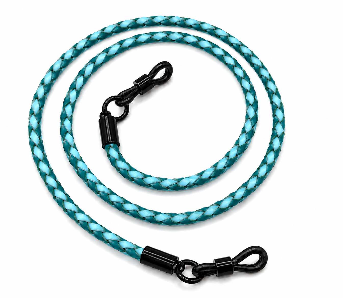 Brillenband aus geflochtenem Leder – Grün-Blau