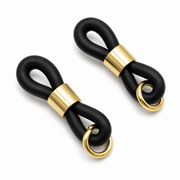 Embouts Premium pour lunettes – Noir et doré avec œillet