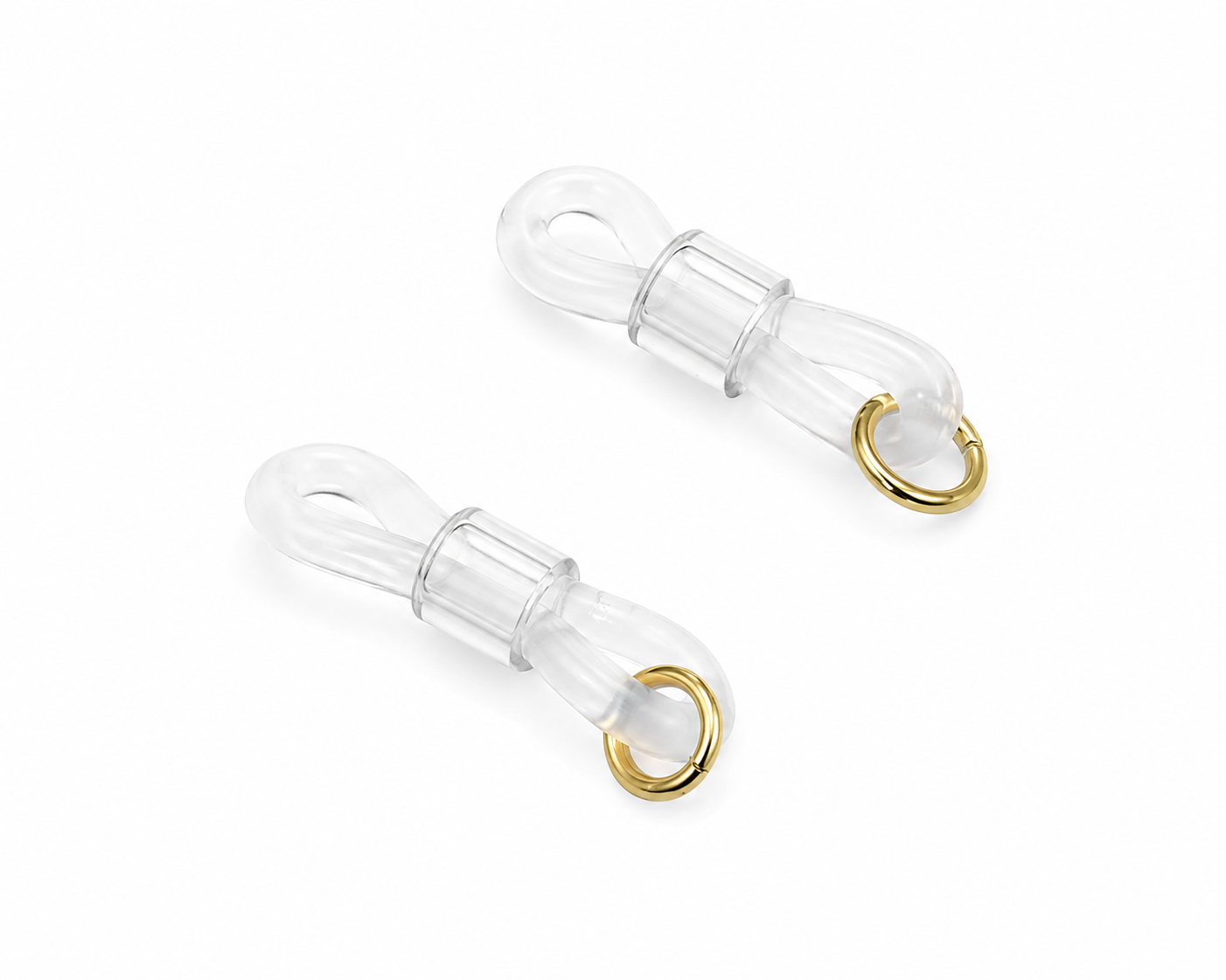 Embouts Premium pour lunettes – Transparent avec œillet doré