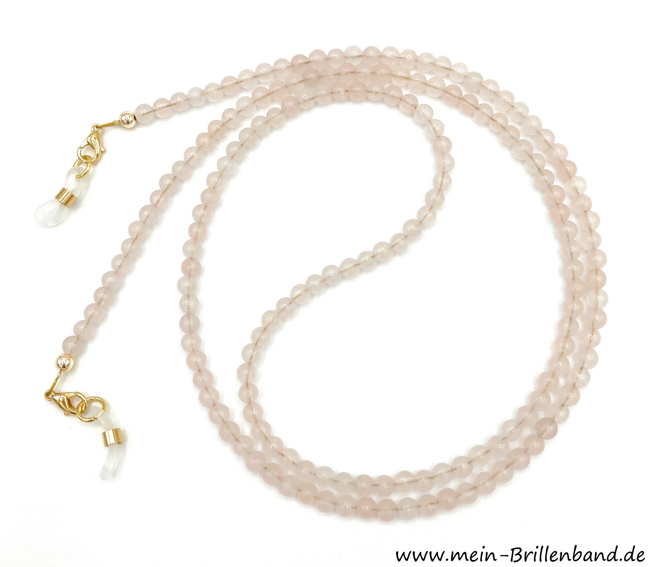 Brillenkette aus Rosenquarz – Rosé