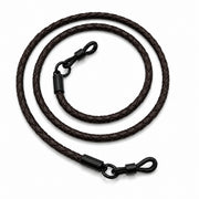 Braided leather glasses strap – brown