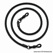 Brillenkette - Brillenband aus geflochtenem Leder "schwarz"