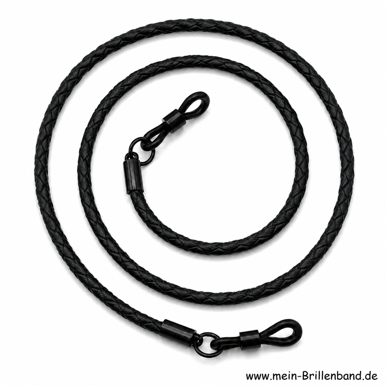Brillenkette - Brillenband aus geflochtenem Leder "schwarz"