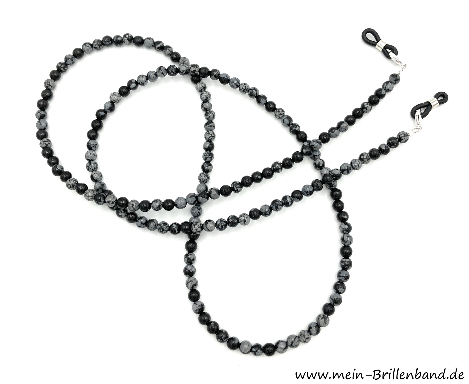 Brillenkette - Brillenband aus Edelsteinen "Schneeflocken Obsidian "