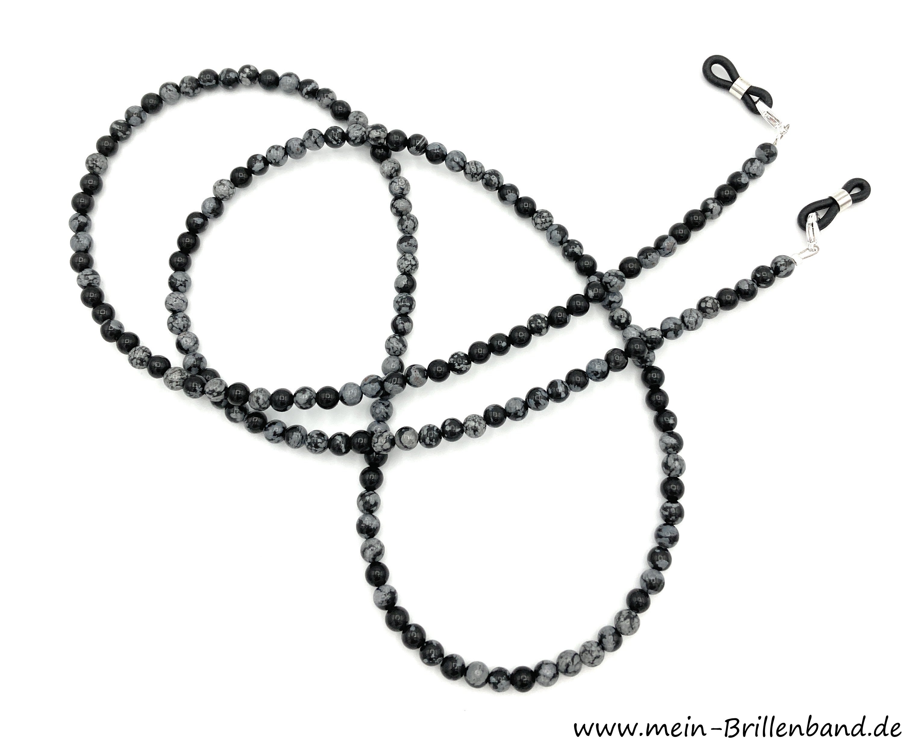 Brillenkette - Brillenband aus Edelsteinen "Schneeflocken Obsidian "