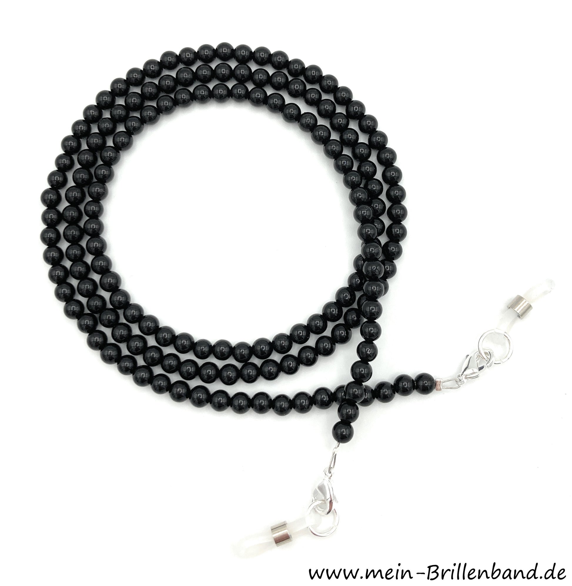 Brillenkette - Brillenband aus Edelsteinen Achat "Schwarz"