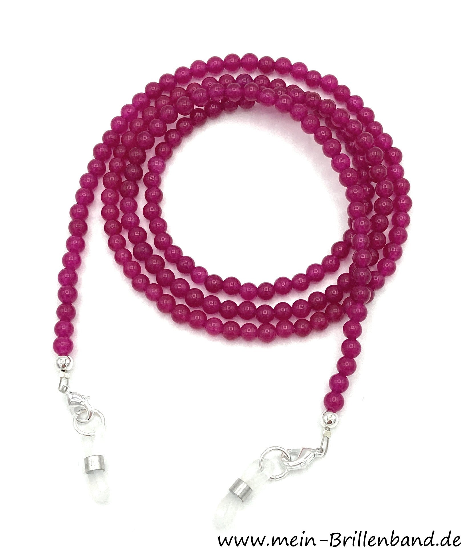 Brillenkette - Brillenband aus Edelsteinen Jade "pink"