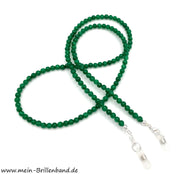 Brillenkette - Brillenband aus Edelsteinen Jade "dunkelgrün"