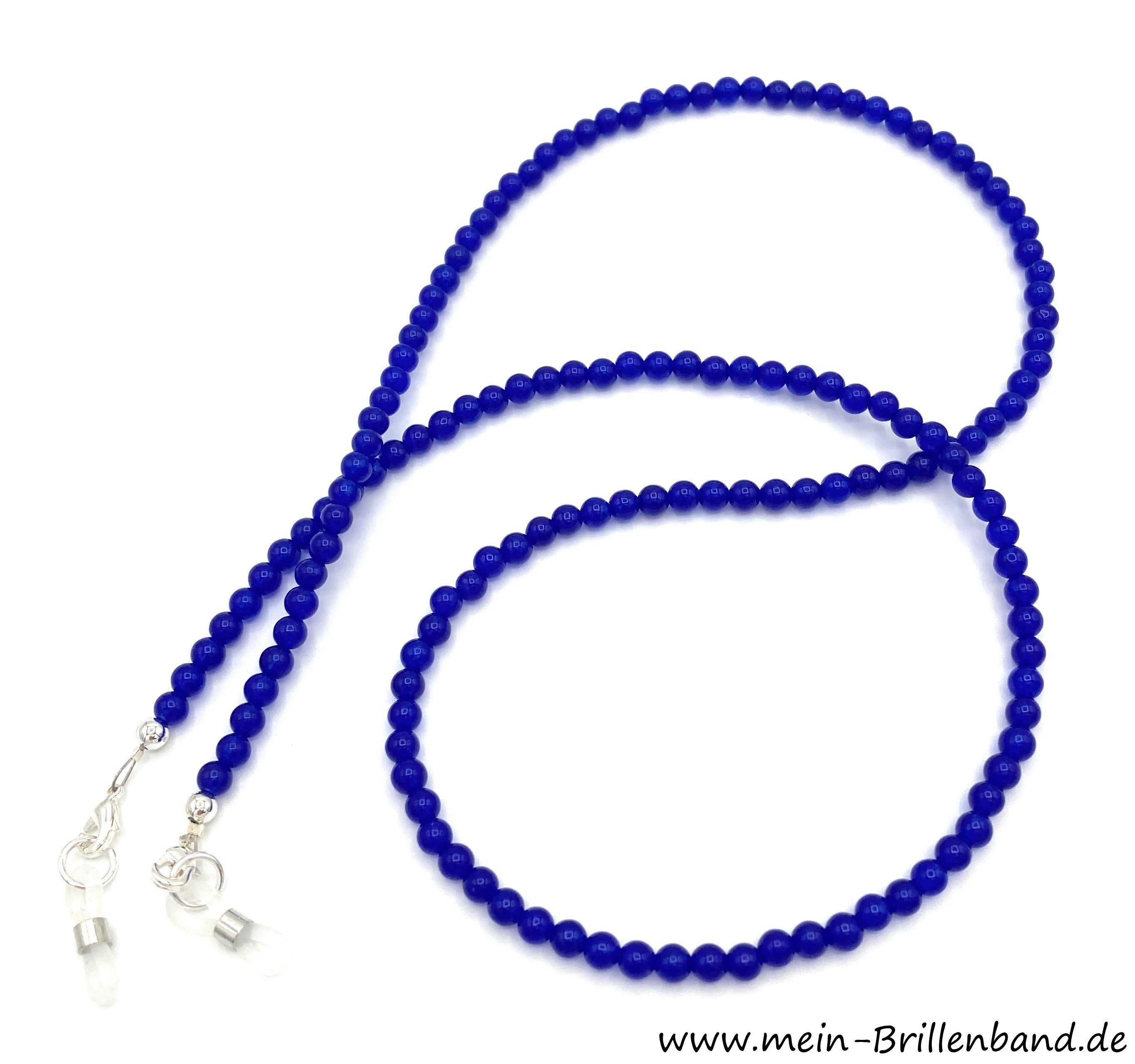 Brillenkette aus Malaysia-Jade – Blau