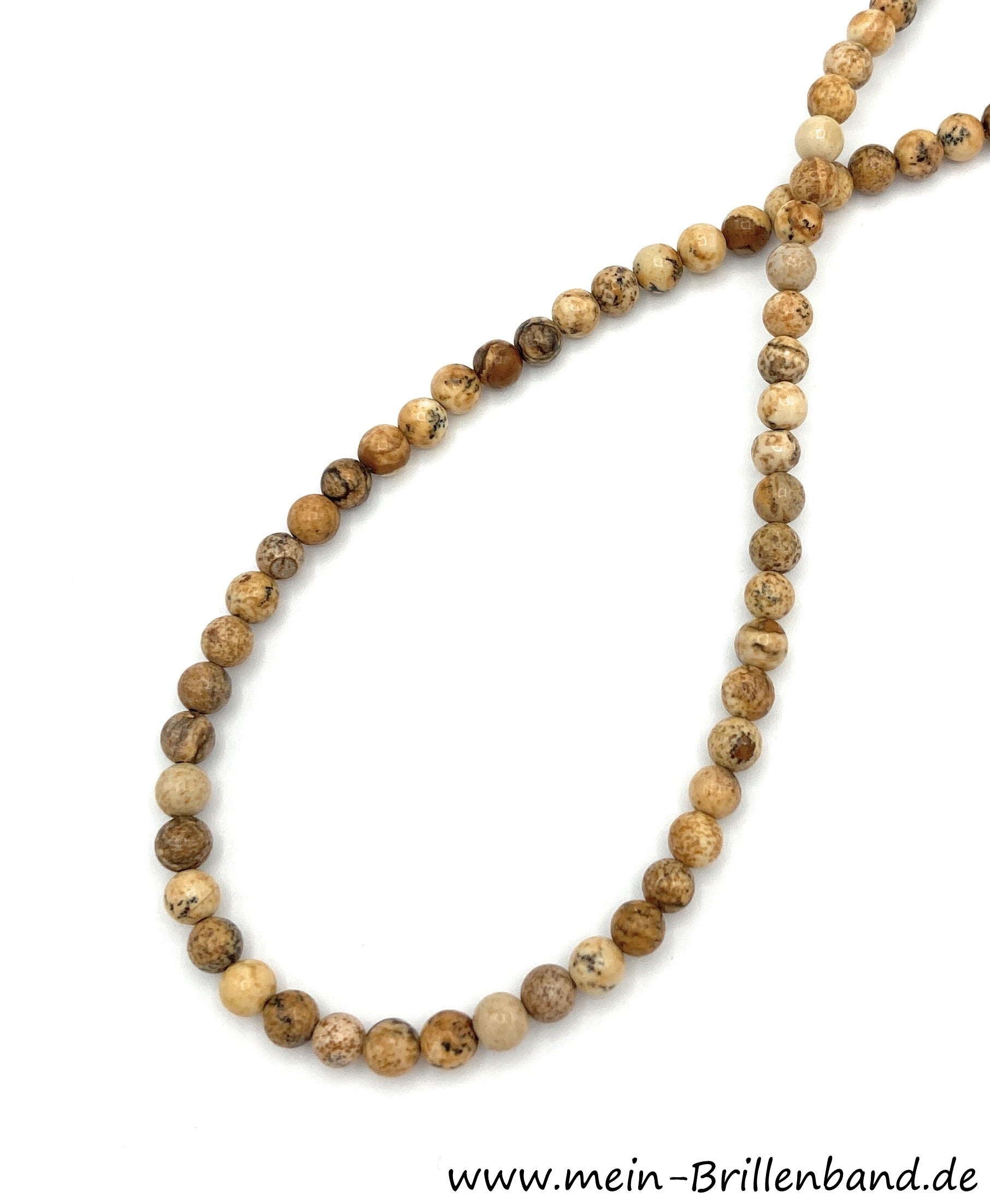 Brillenkette aus Picture-Jaspis – Braun