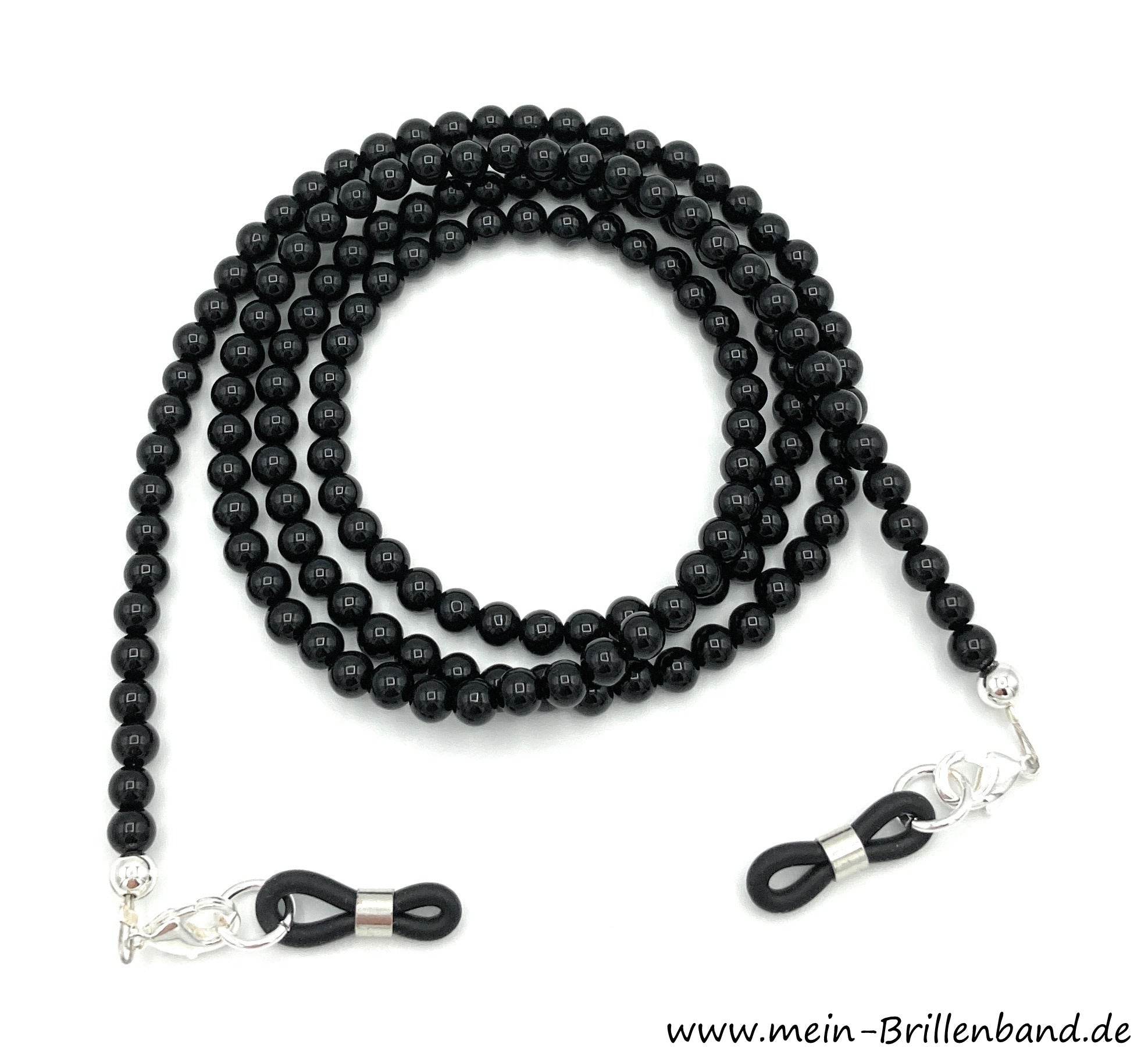 Brillenkette aus Onyx – Schwarz