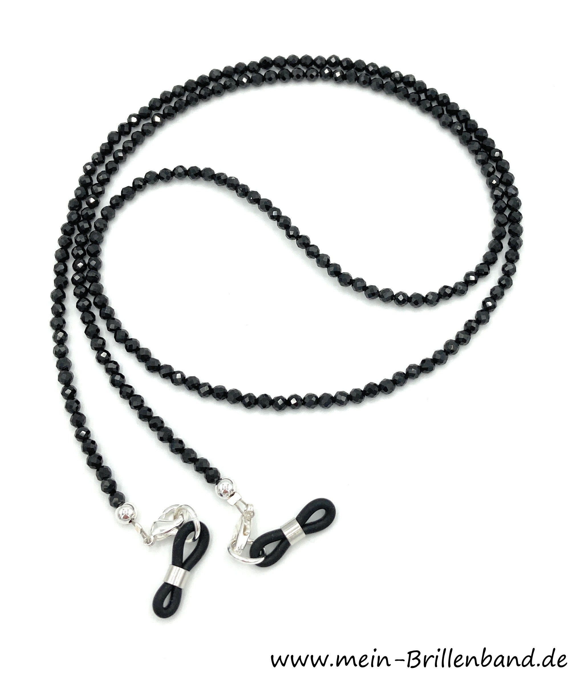 Brillenkette aus Spinell – Schwarz