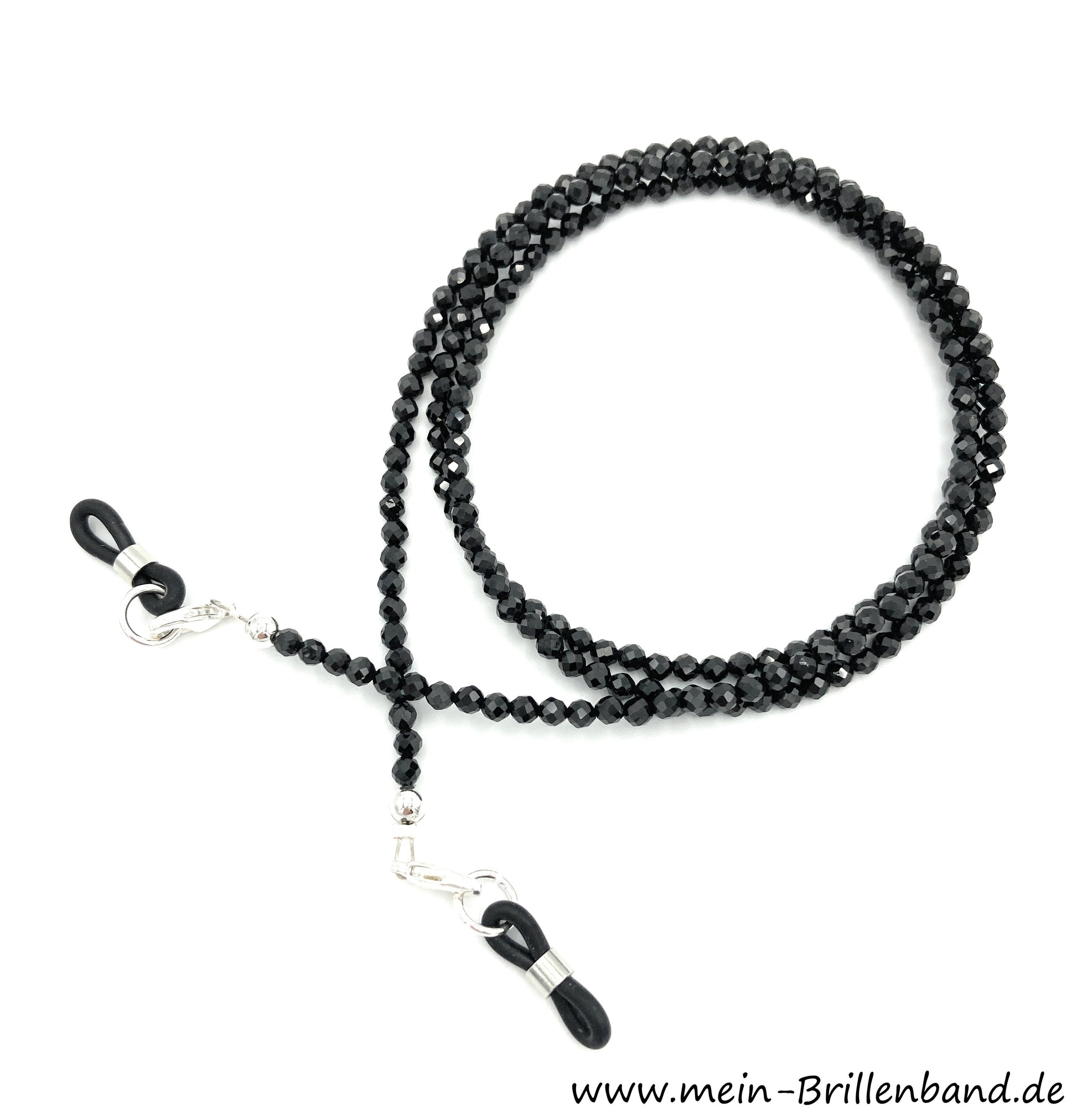 Brillenkette - Brillenband aus Edelsteinen Spinell "schwarz"