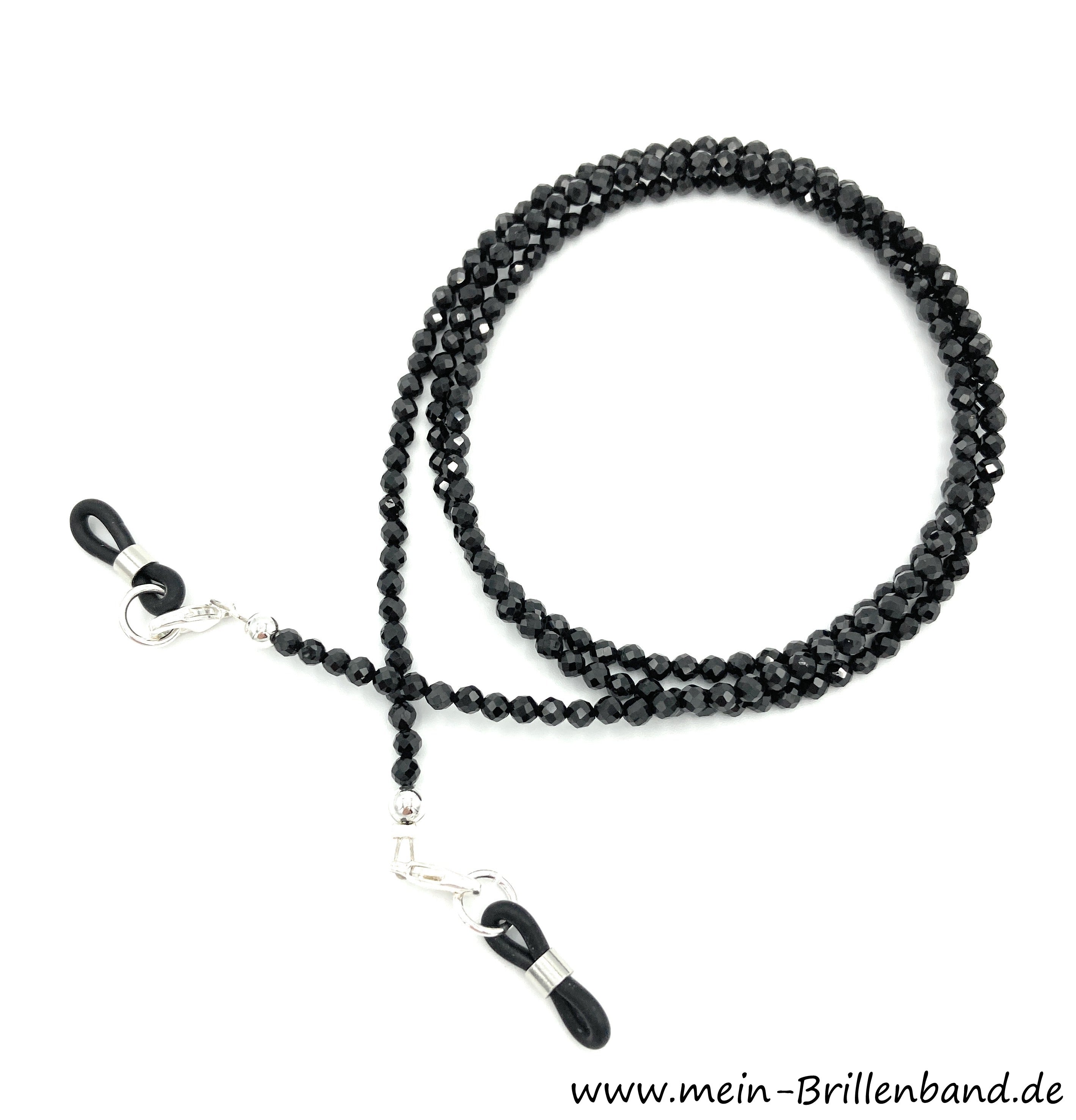 Brillenkette - Brillenband aus Edelsteinen Spinell "schwarz"
