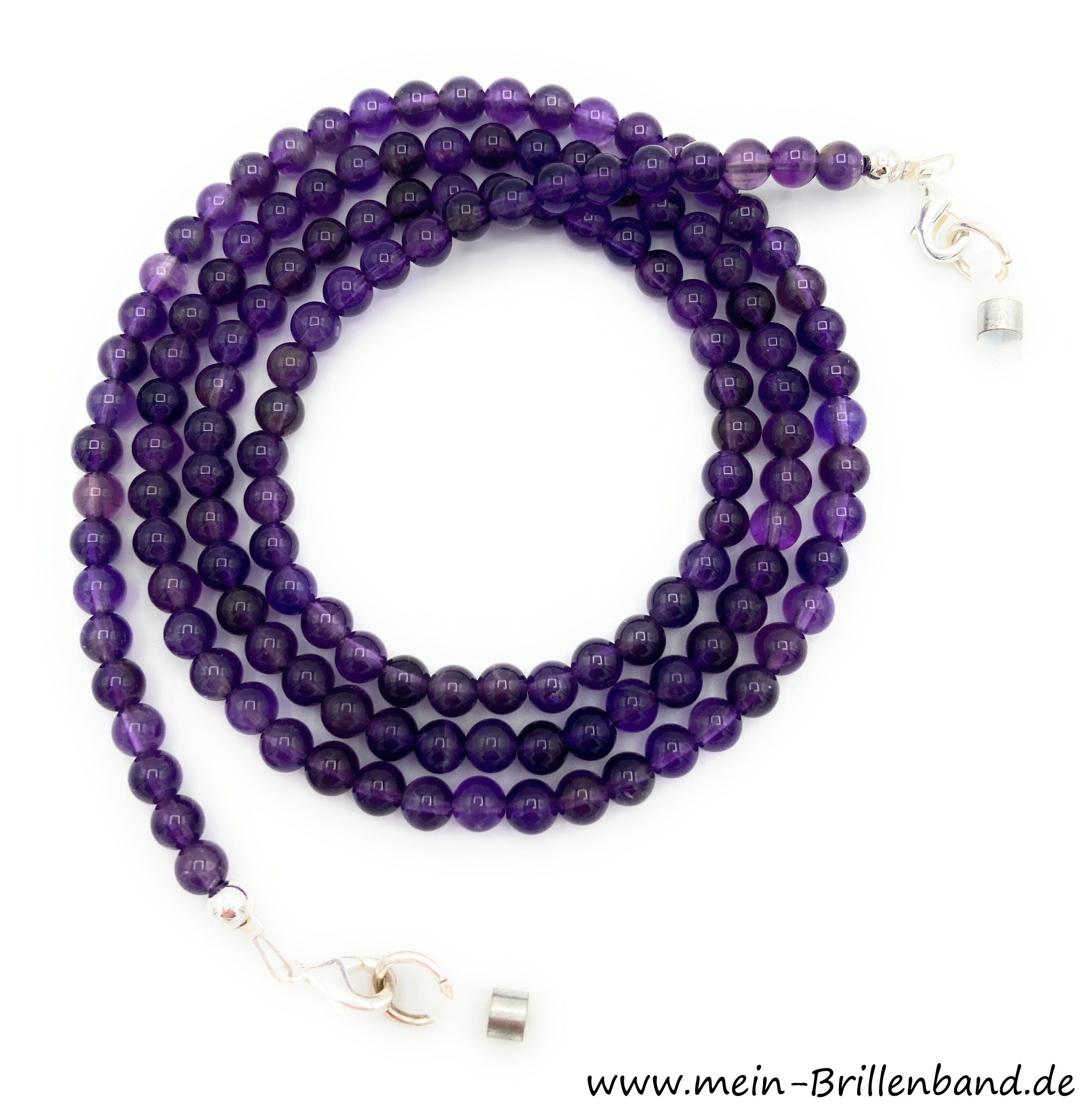 Brillenkette - Brillenband aus Edelsteinen Amethyst "lila"