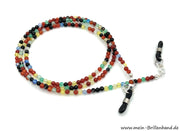 %Brillenkette - Brillenband - Maskenkette aus Edelsteinen Achat "bunt"