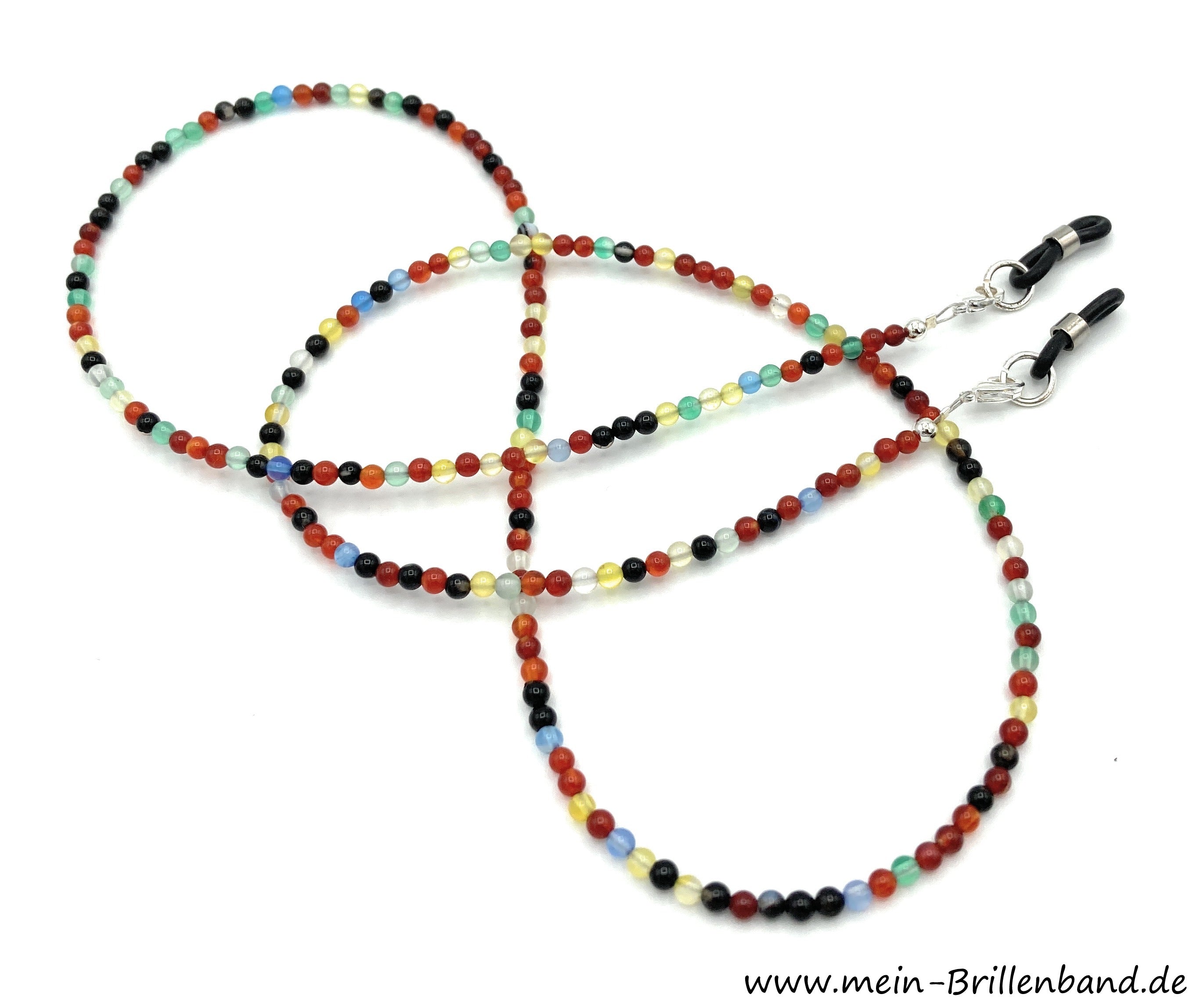 Brillenkette aus Achat – Bunt