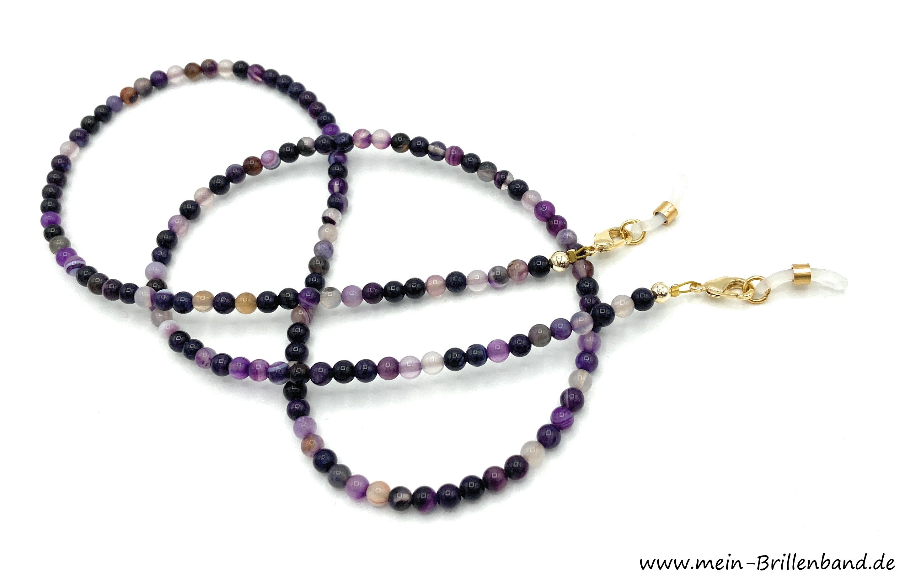 Brillenkette aus Achat – Lila