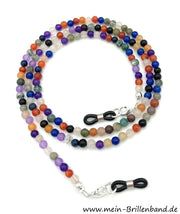 %Brillenkette - Brillenband aus Edelstein Perlen "bunt"