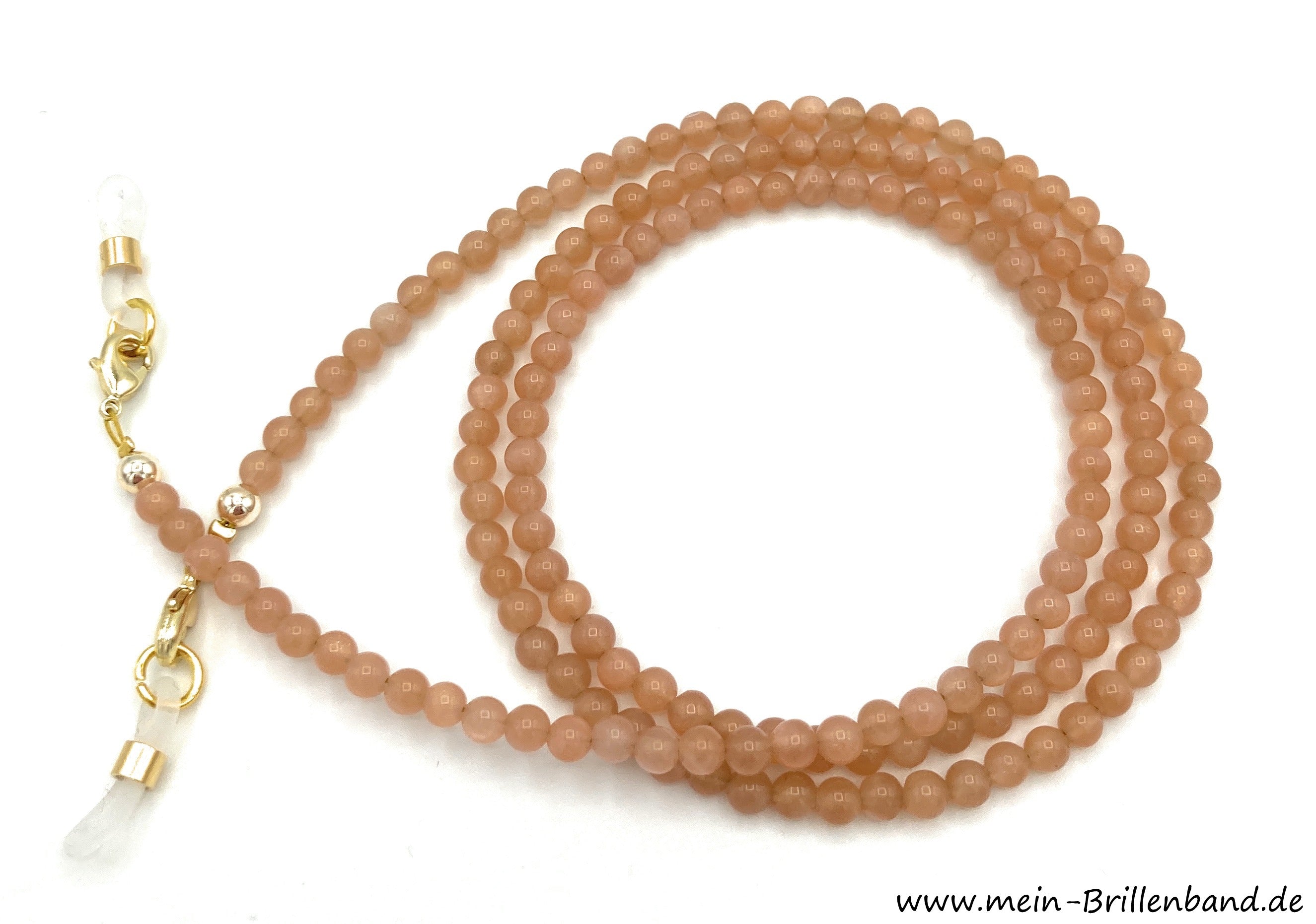 Brillenkette aus Sonnenstein – Pfirsich