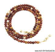Brillenkette - Brillenband aus Edelsteinperlen Mookaite "braun"