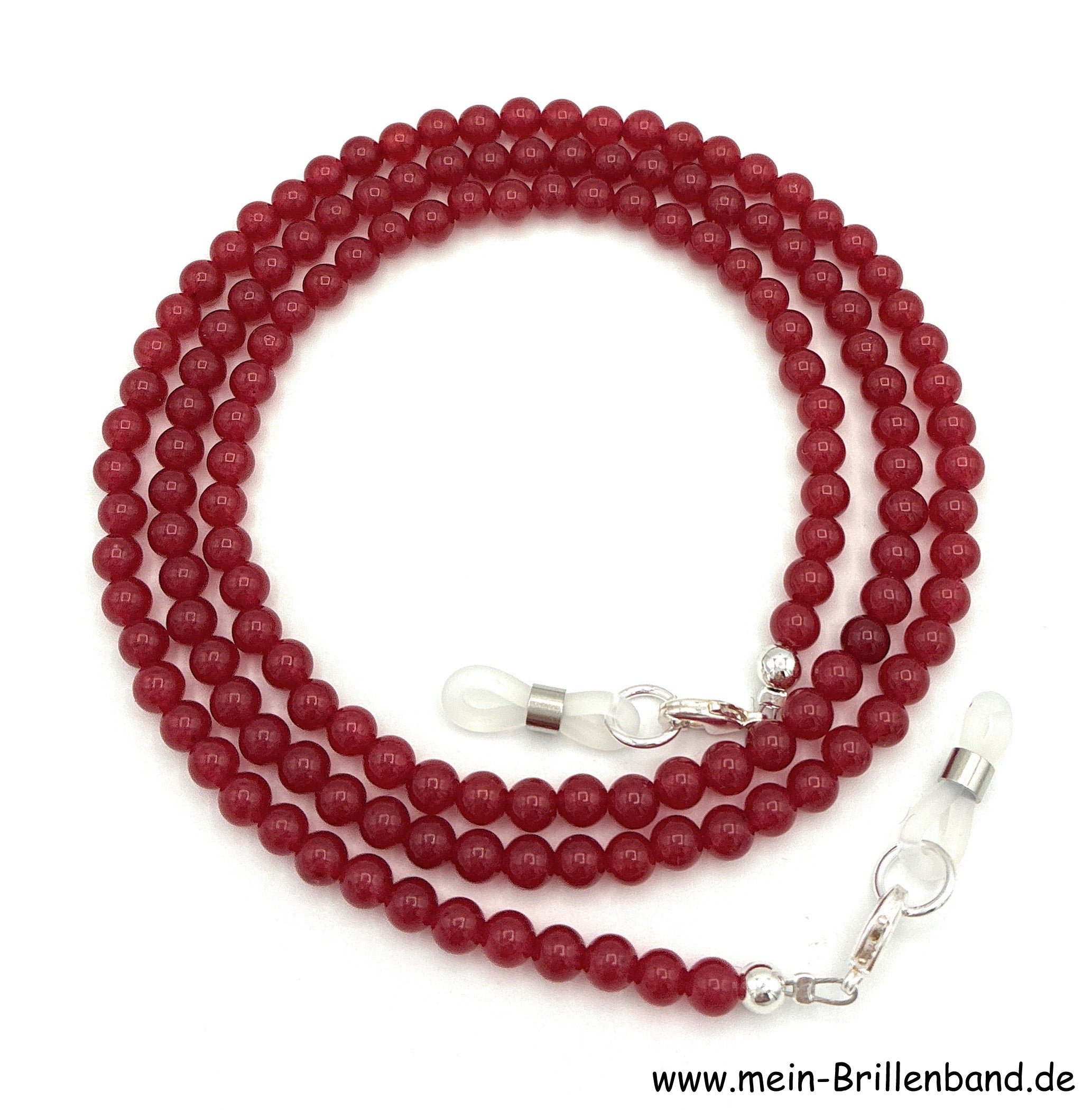 Brillenkette aus Jade – Rot