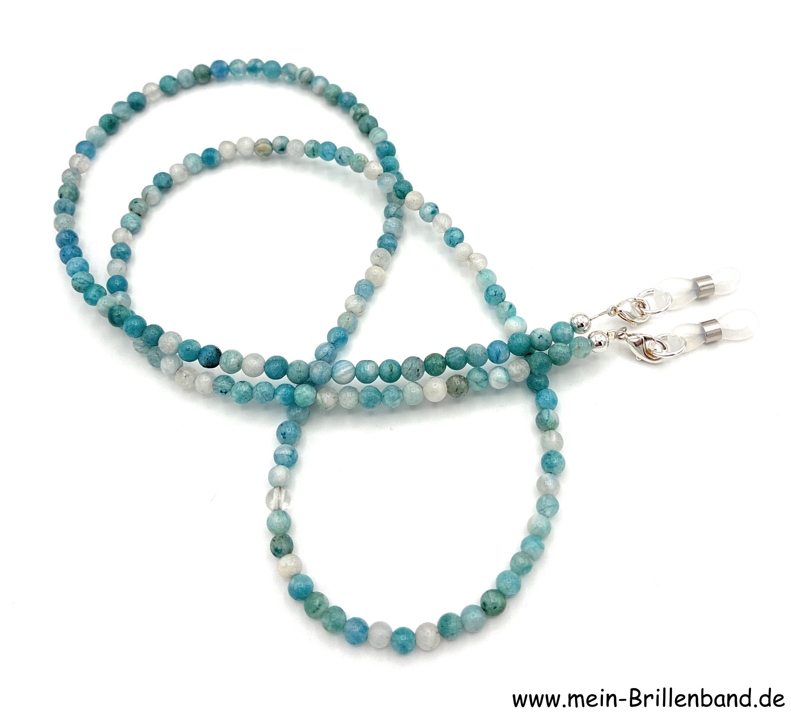 Brillenkette aus Hemimorphit – Zyan