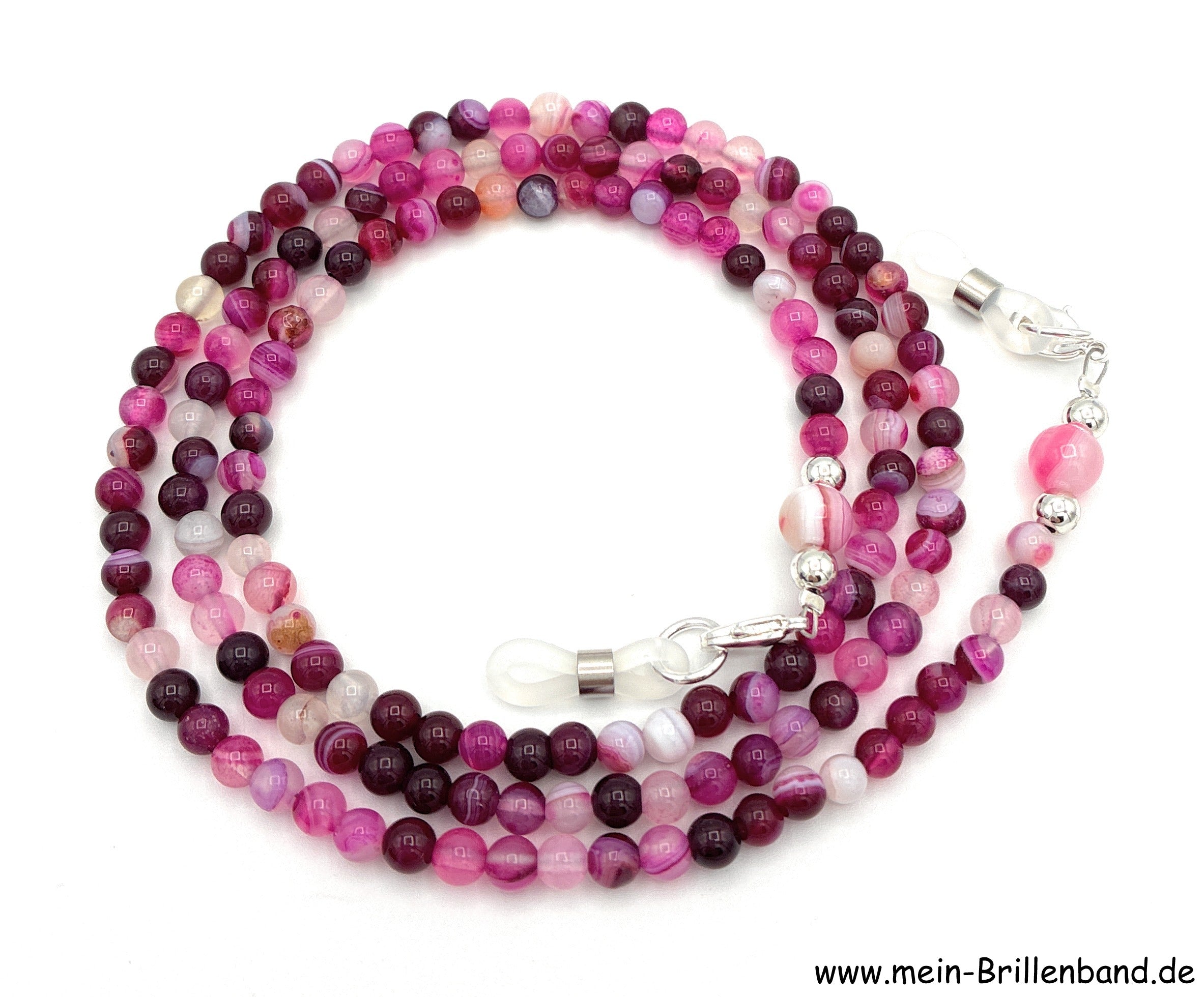 Brillenkette aus Achat – Pink