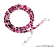 Brillenkette - Brillenband aus Edelsteinen Achat "pink"