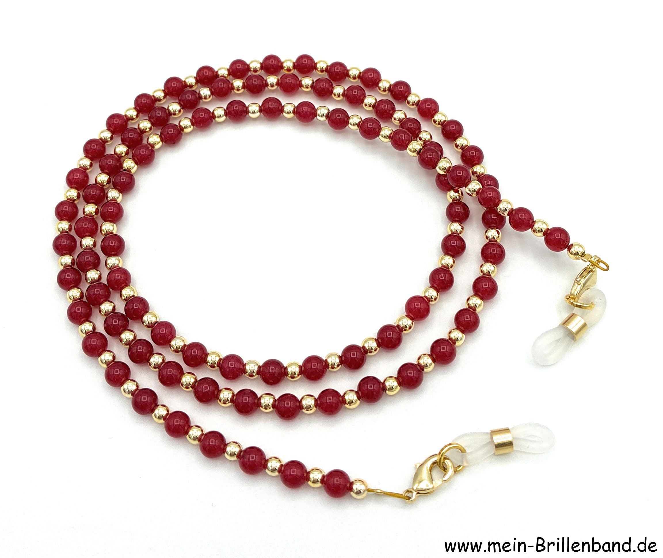Brillenkette aus Jade – Rot
