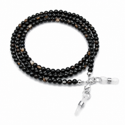Brillenkette aus Achat – Schwarz
