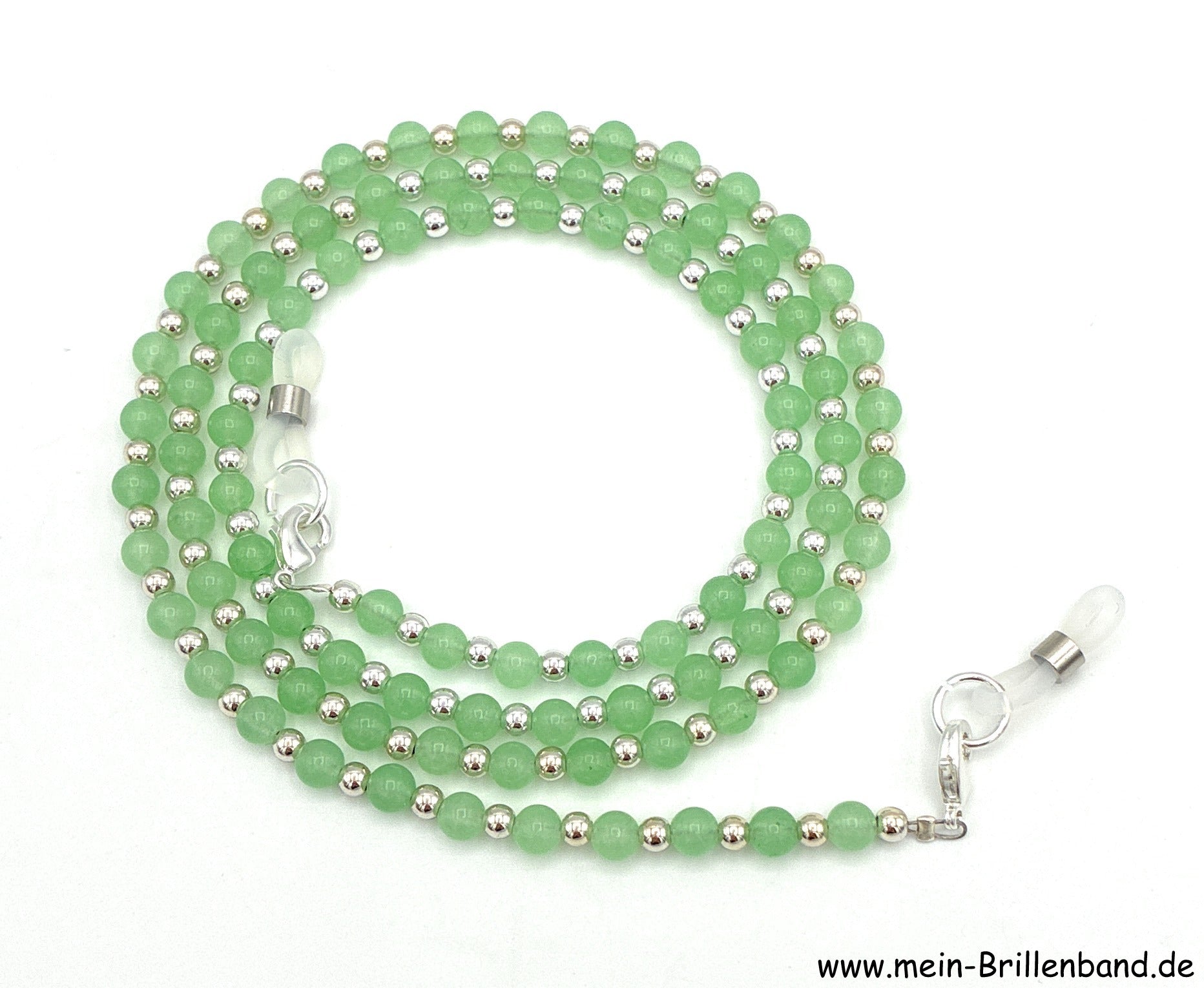 Brillenkette aus Jade – Hellgrün