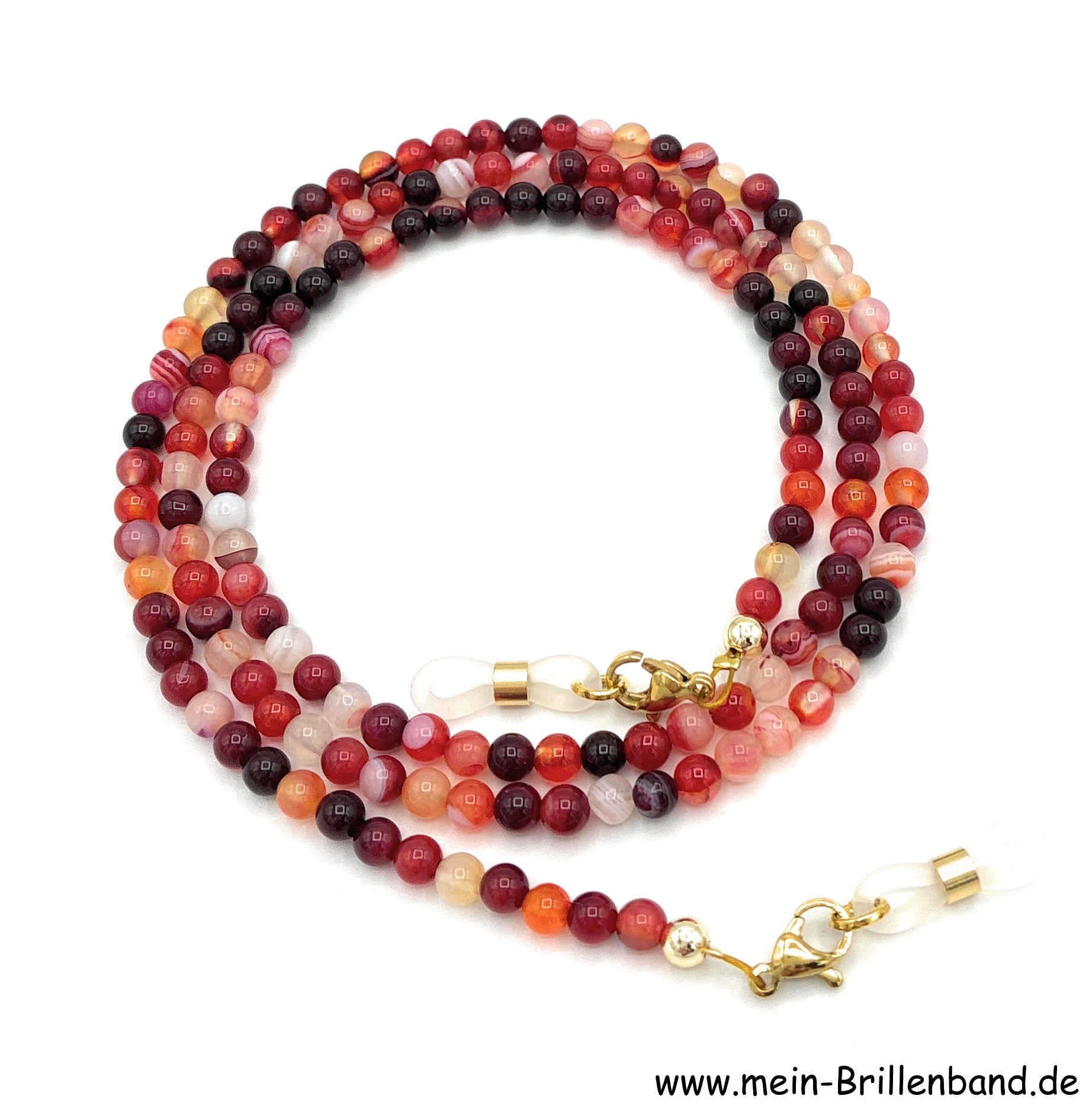 Brillenkette aus Achat – Rot