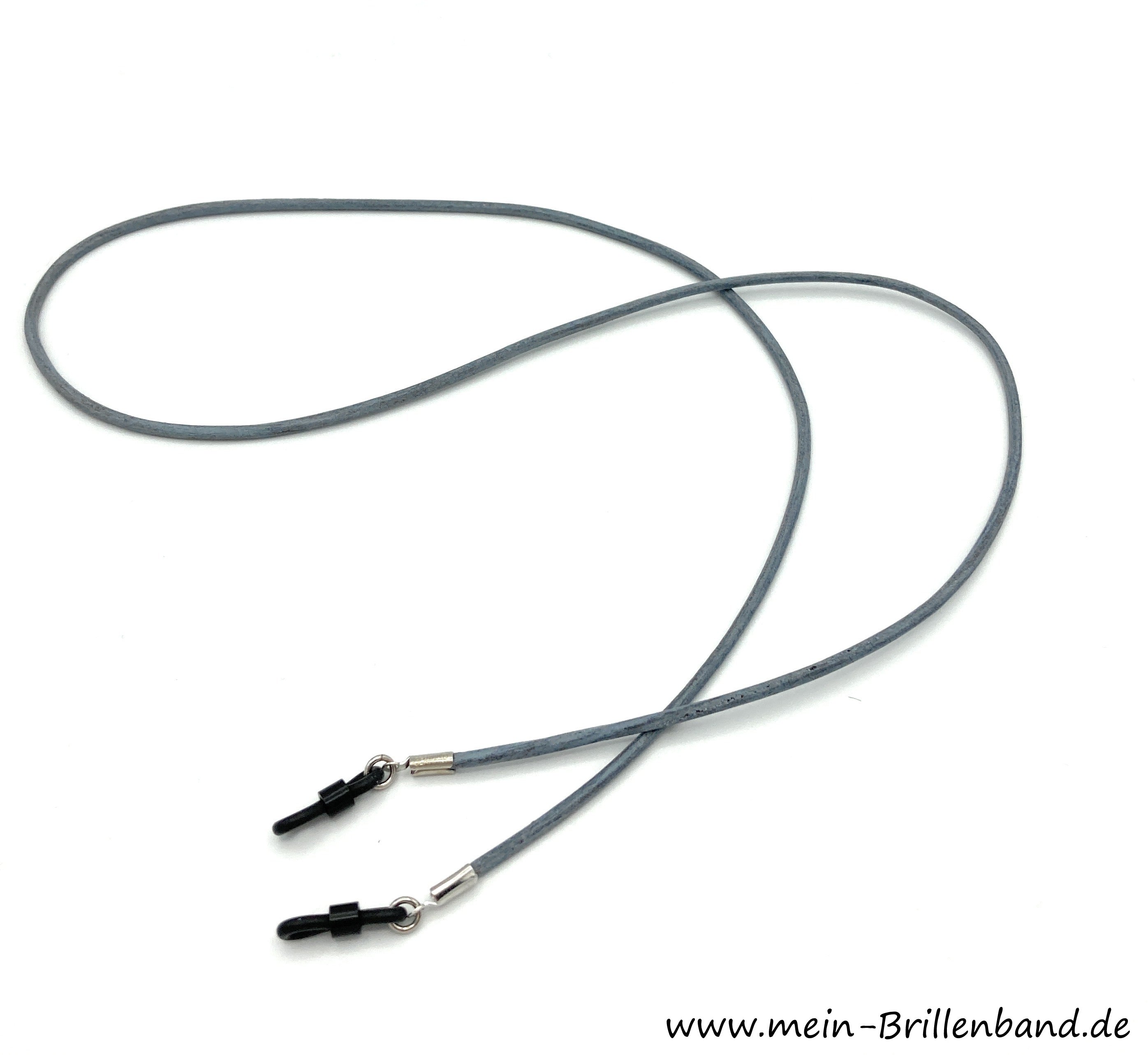 Leder-Brillenband – Grau