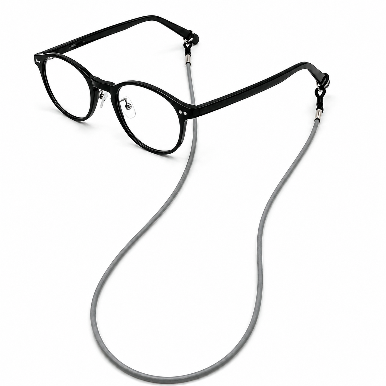 Cordon à lunettes en cuir – Gris