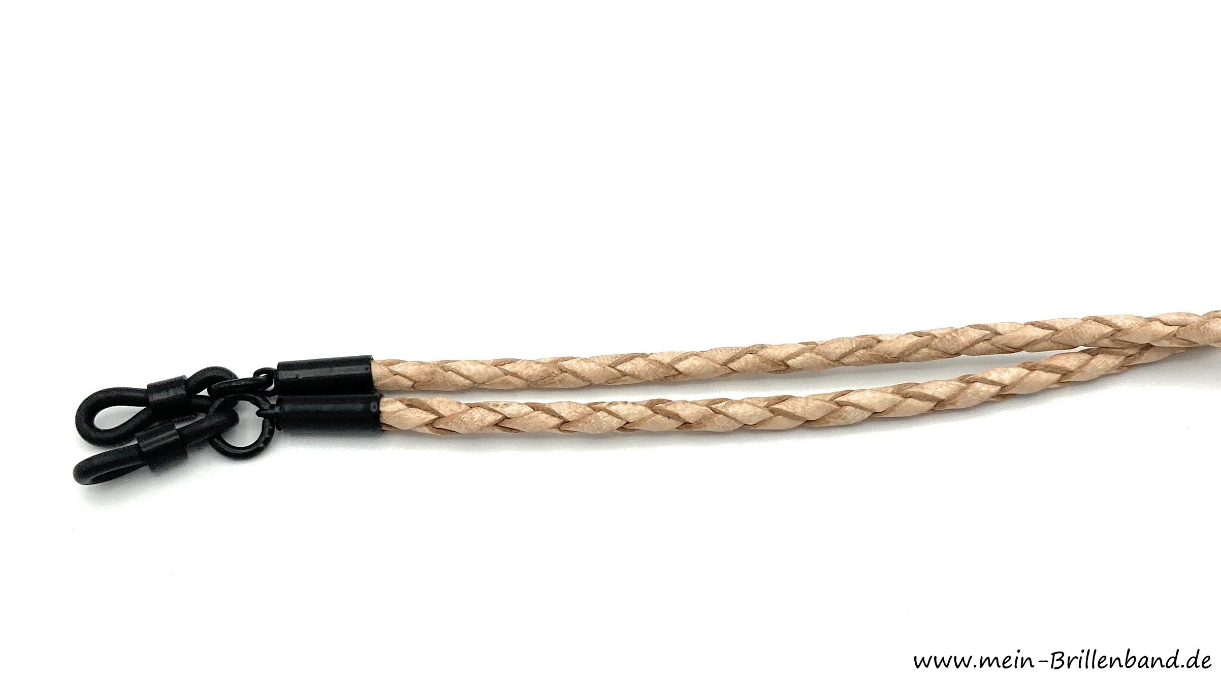 Geflochtenes Leder-Brillenband – Natur