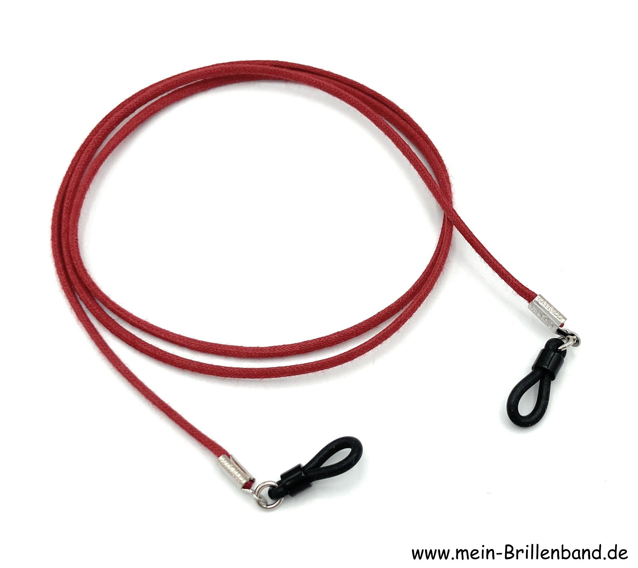 %Brillenkette - Brillenband aus Lederimitat – gewachst "rot"