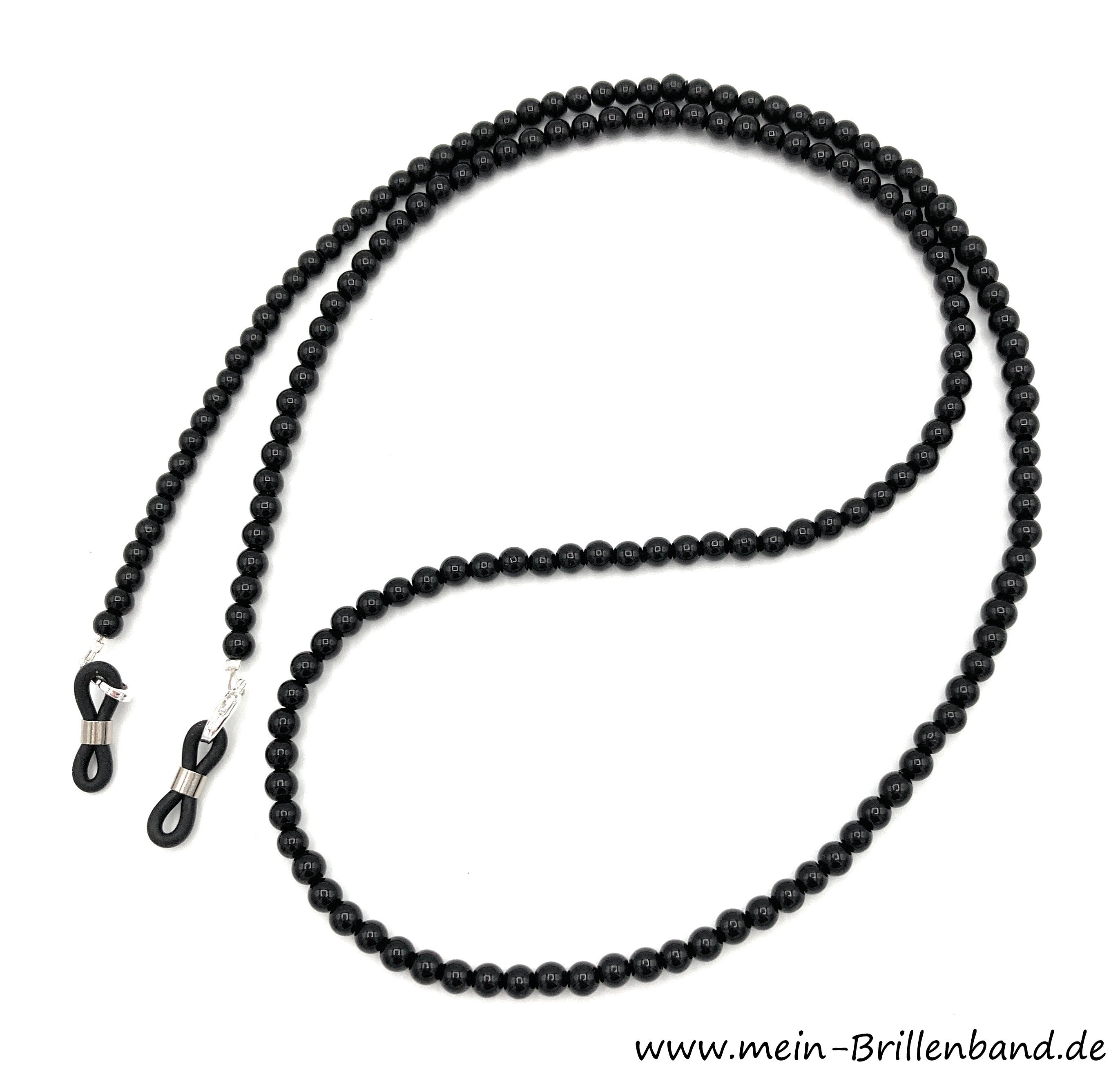 Brillenkette aus Glaswachsperlen – Schwarz